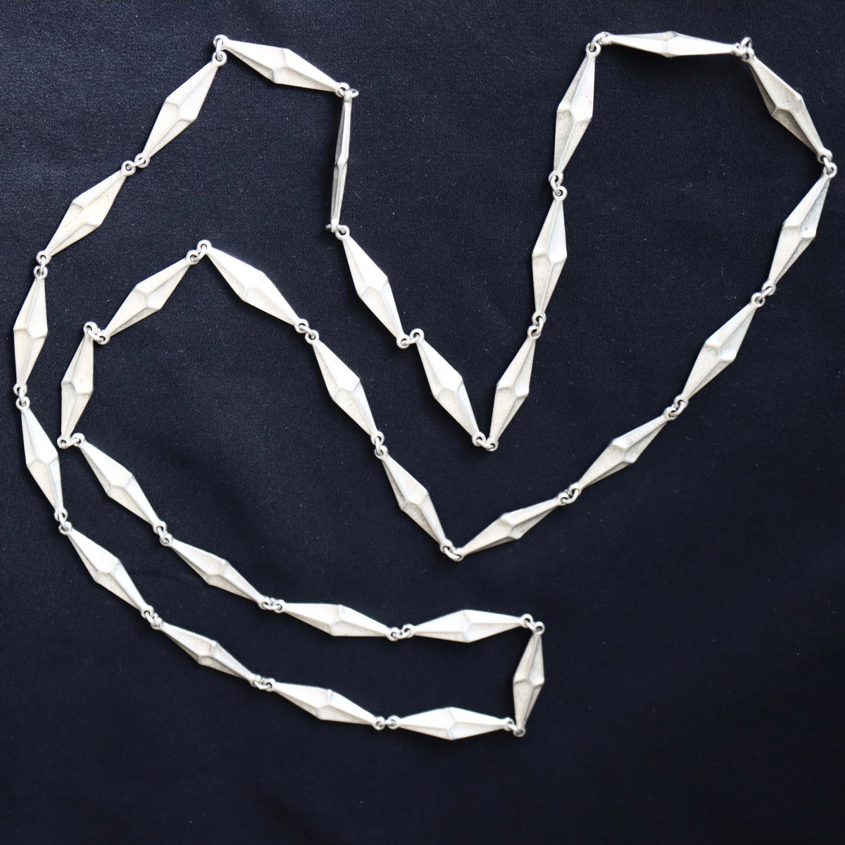Lapponia Sterling Silver Long Necklace by Bjørn Weckström 1997