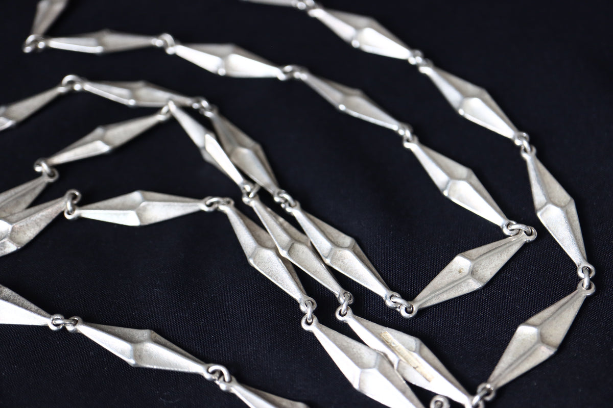Lapponia Sterling Silver Long Necklace by Bjørn Weckström 1997