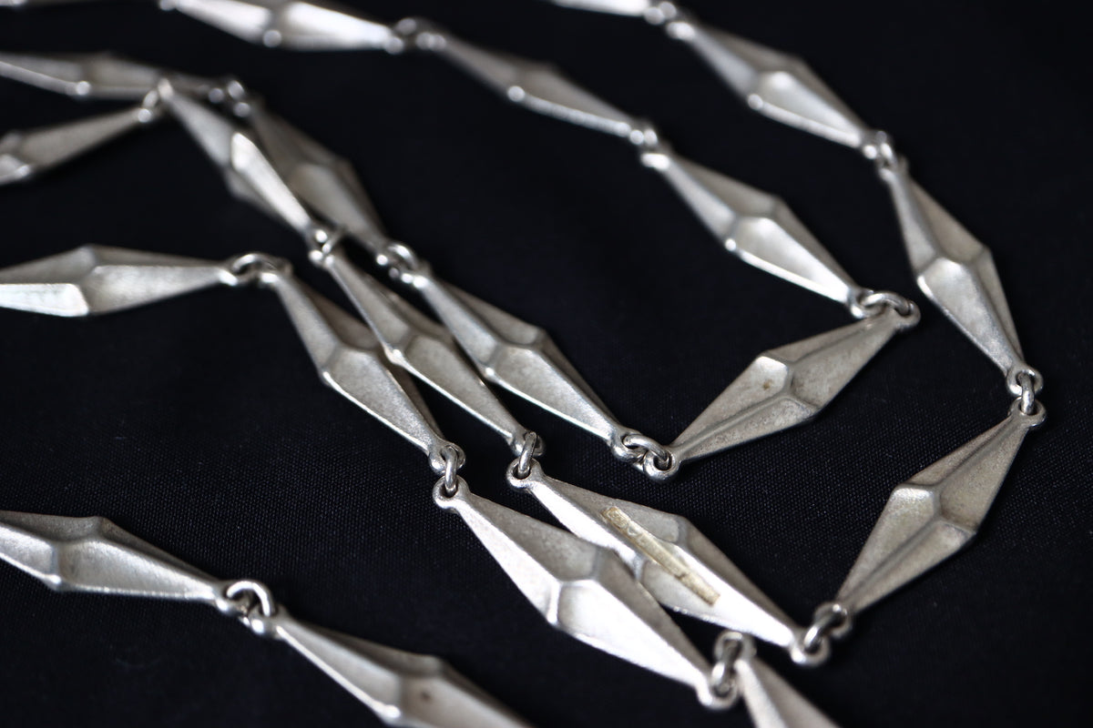 Lapponia Sterling Silver Long Necklace by Bjørn Weckström 1997