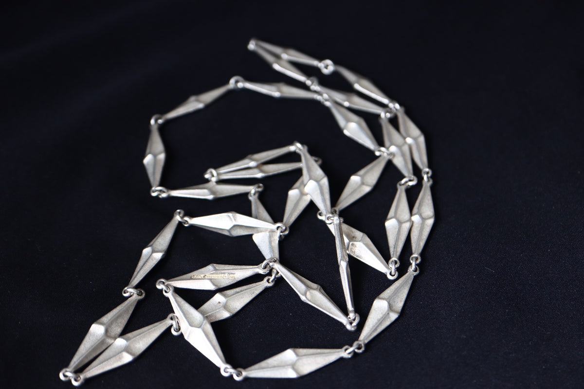 Lapponia Sterling Silver Long Necklace by Bjørn Weckström 1997