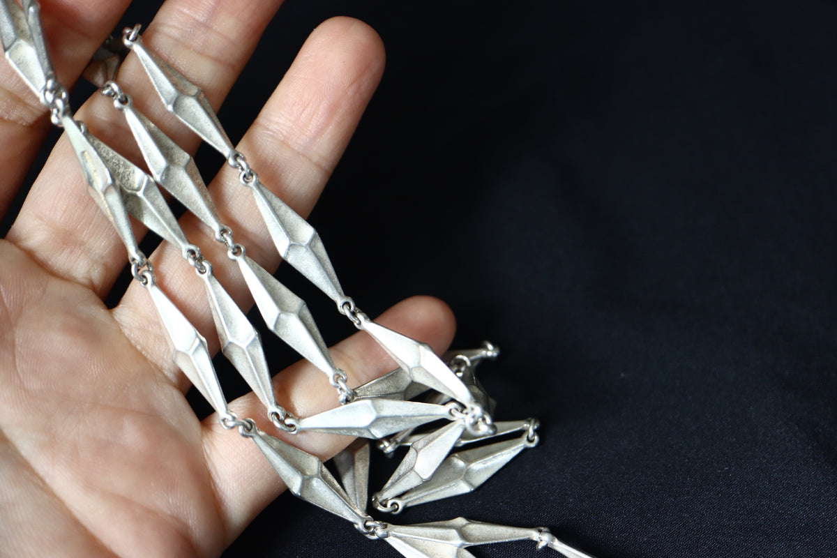 Lapponia Sterling Silver Long Necklace by Bjørn Weckström 1997