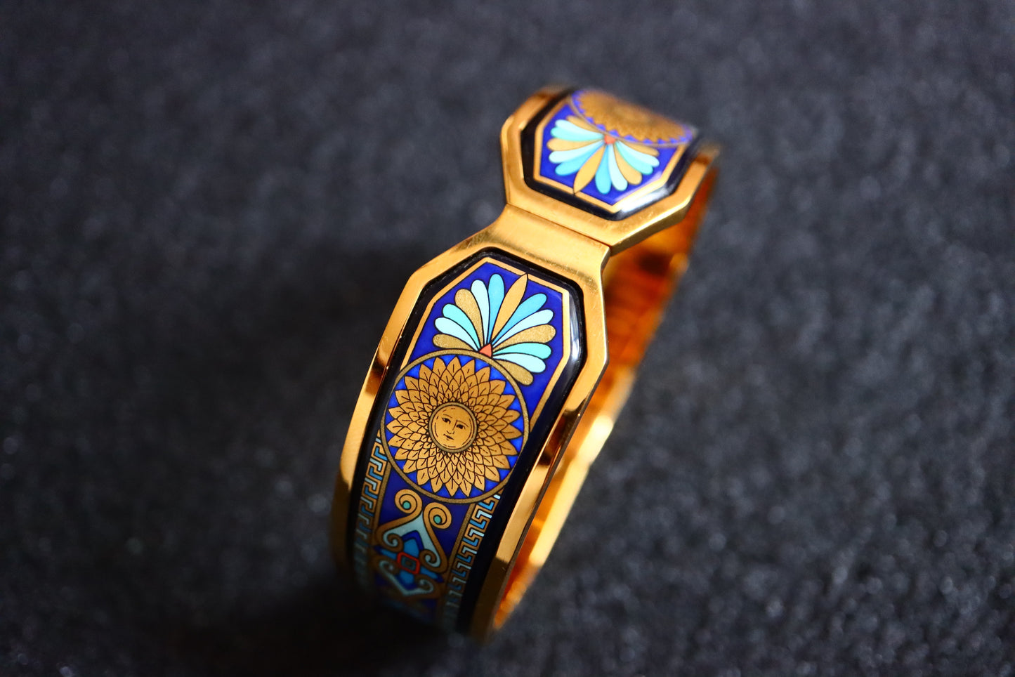 Vintage Michaela Frey Wille Apollo Sun enamel Bracelet Necklace set