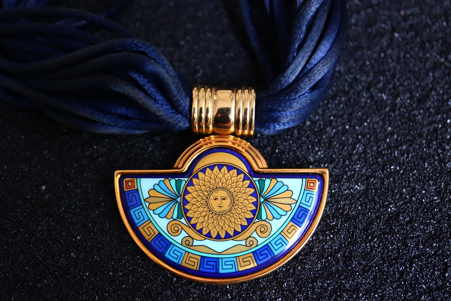 Vintage Michaela Frey Wille Apollo Sun enamel Bracelet Necklace set