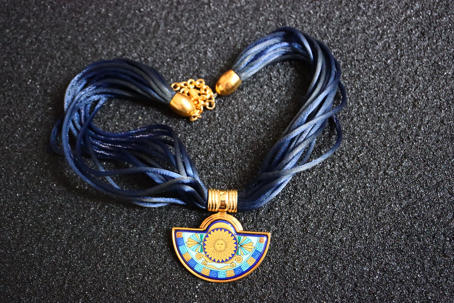 Vintage Michaela Frey Wille Apollo Sun enamel Bracelet Necklace set