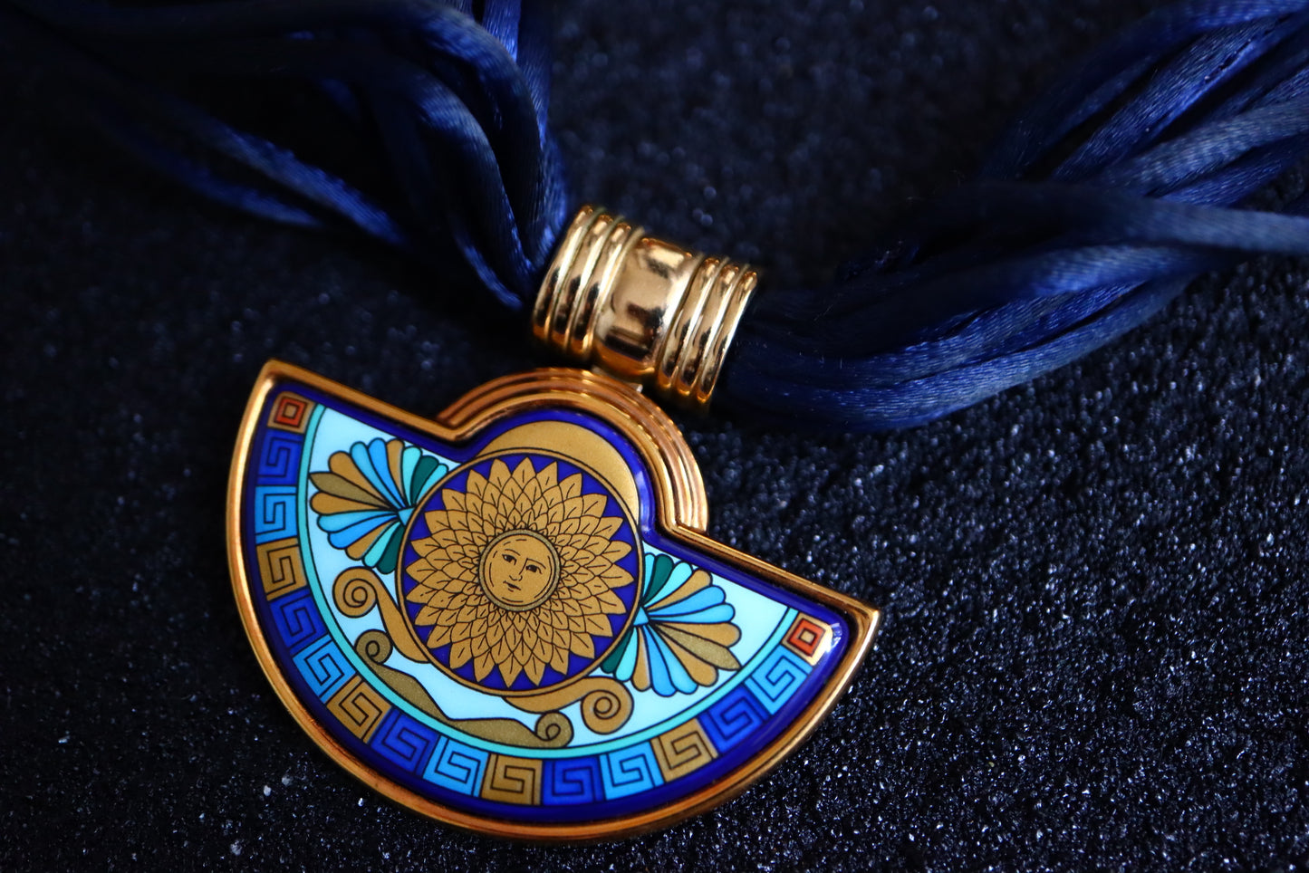 Vintage Michaela Frey Wille Apollo Sun enamel Bracelet Necklace set