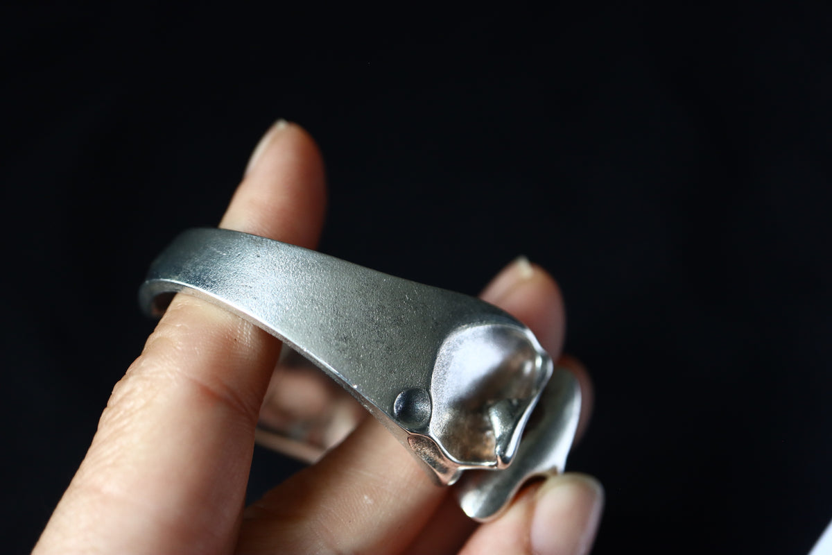 VINTAGE 1983 Lapponia "Zelda" Sterling Silver Sculptural Bracelet by Björn Weckström
