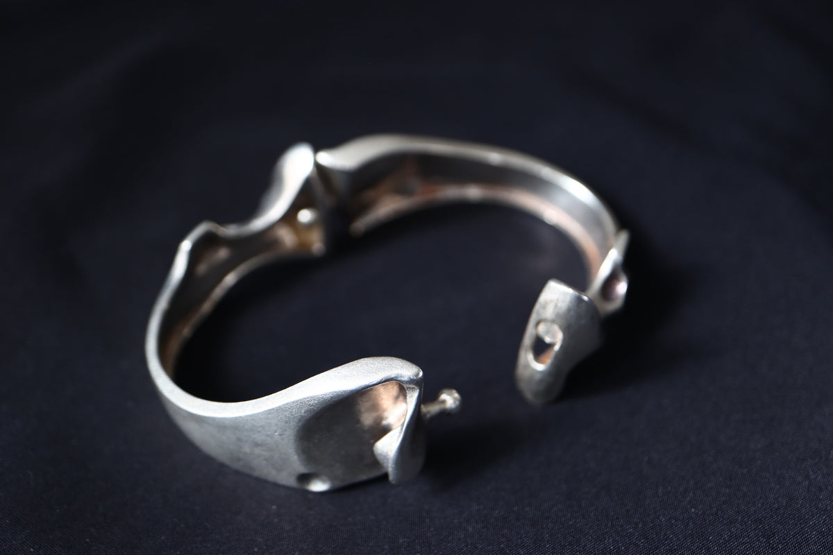 VINTAGE 1983 Lapponia "Zelda" Sterling Silver Sculptural Bracelet by Björn Weckström