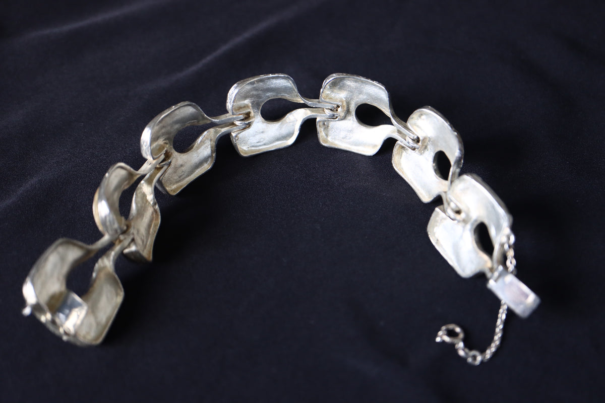 Modernist Dutch Joseph Bernard Citroen (1891-1970) Sterling Silver Bracelet & Ring Parure Set