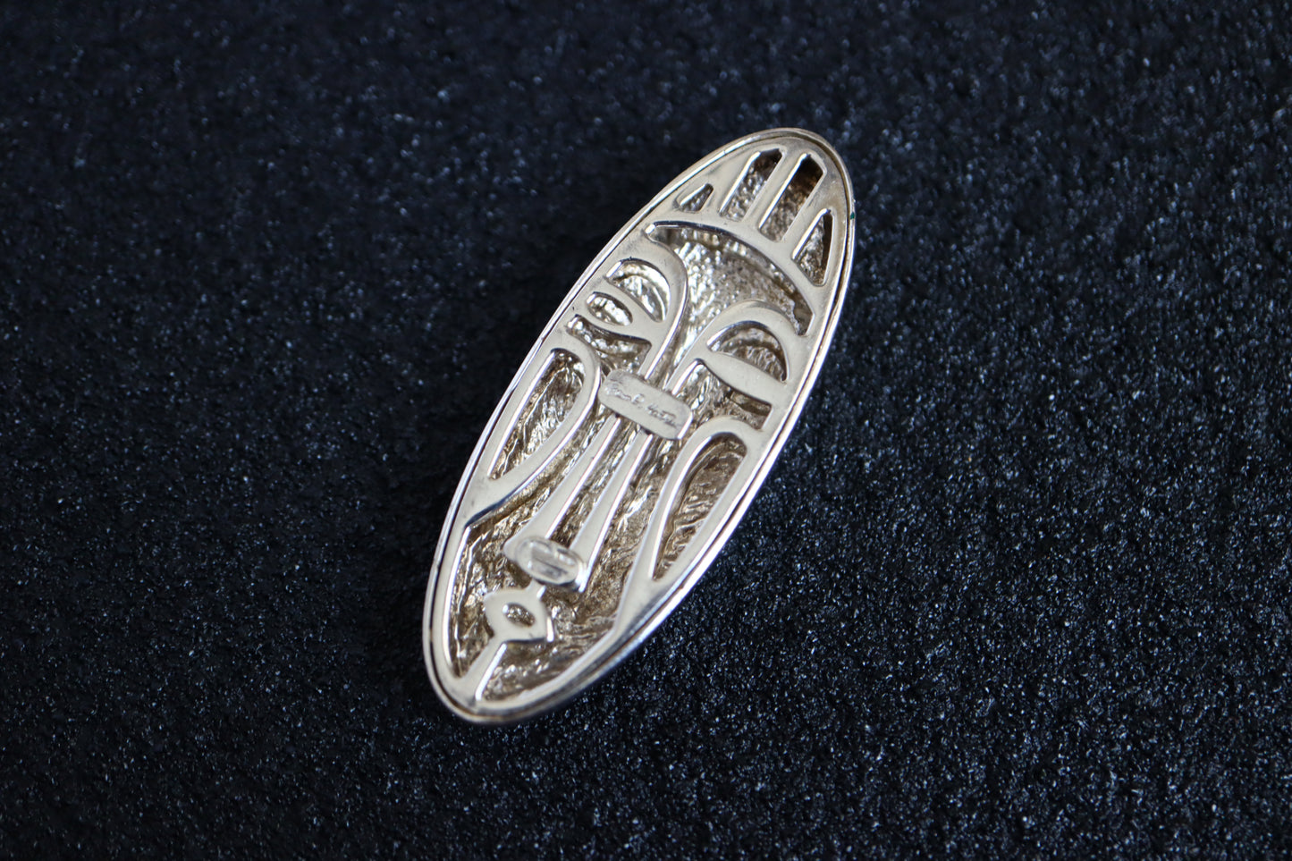 Vintage Tiziana Q Martino Italian 925 silver Picasso style mask enamel ring pendant set