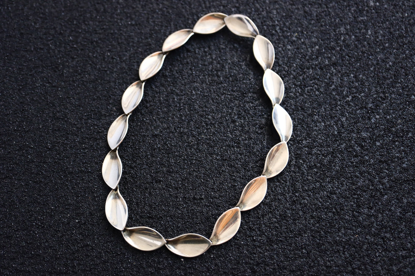 Vintage A&K Danmark Sterling Minimalism leaves earrings necklace Set