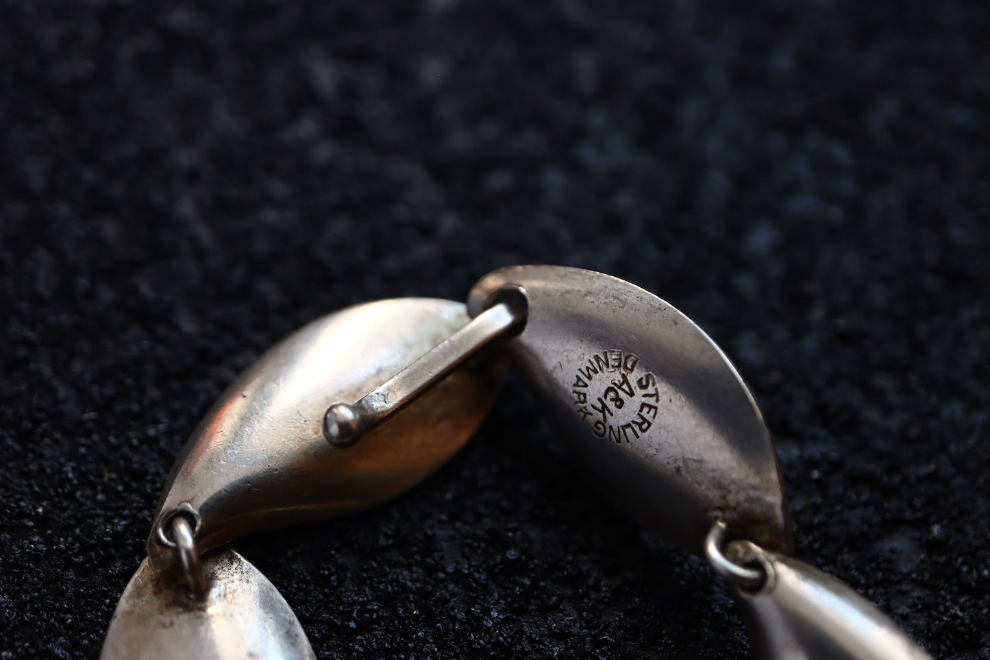 Vintage A&K Danmark Sterling Minimalism leaves earrings necklace Set