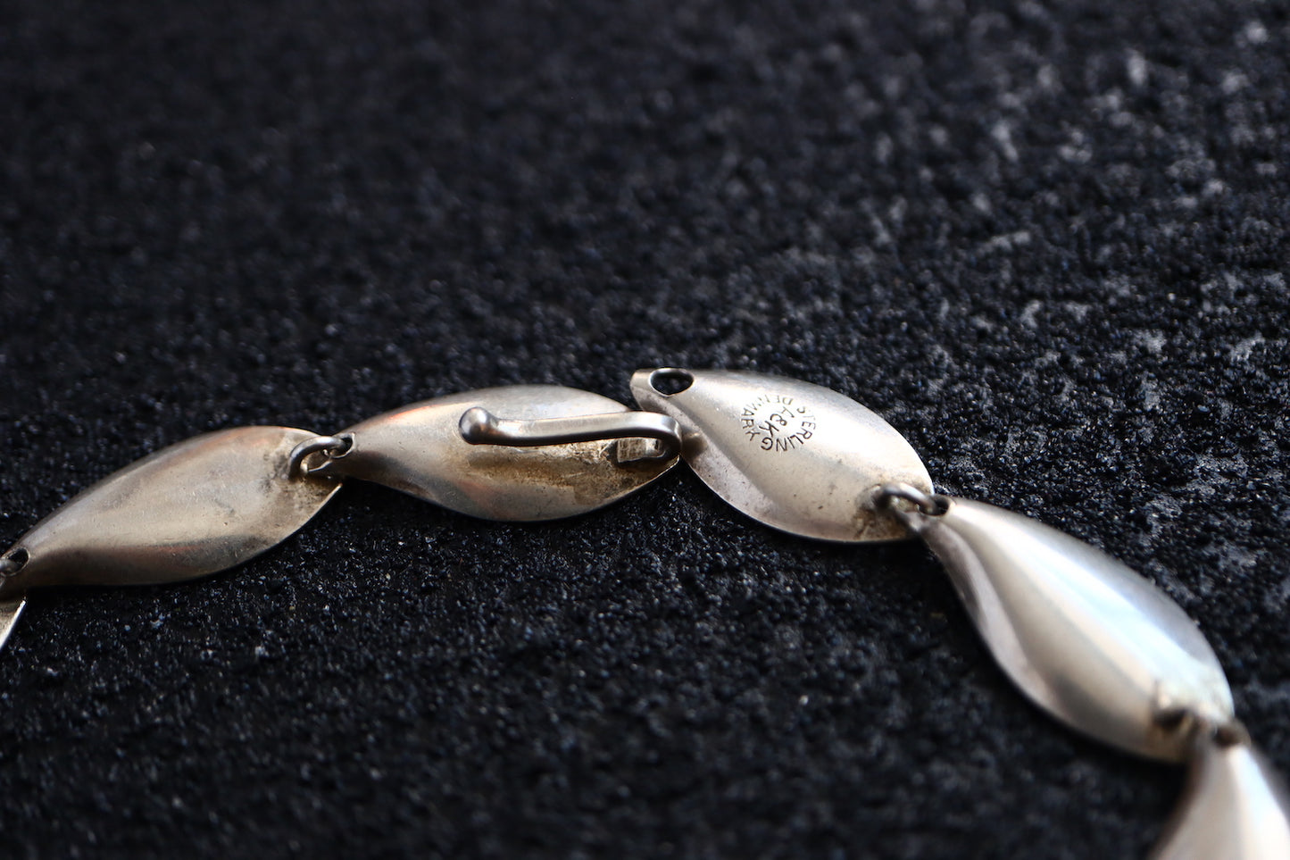 Vintage A&K Danmark Sterling Minimalism leaves earrings necklace Set