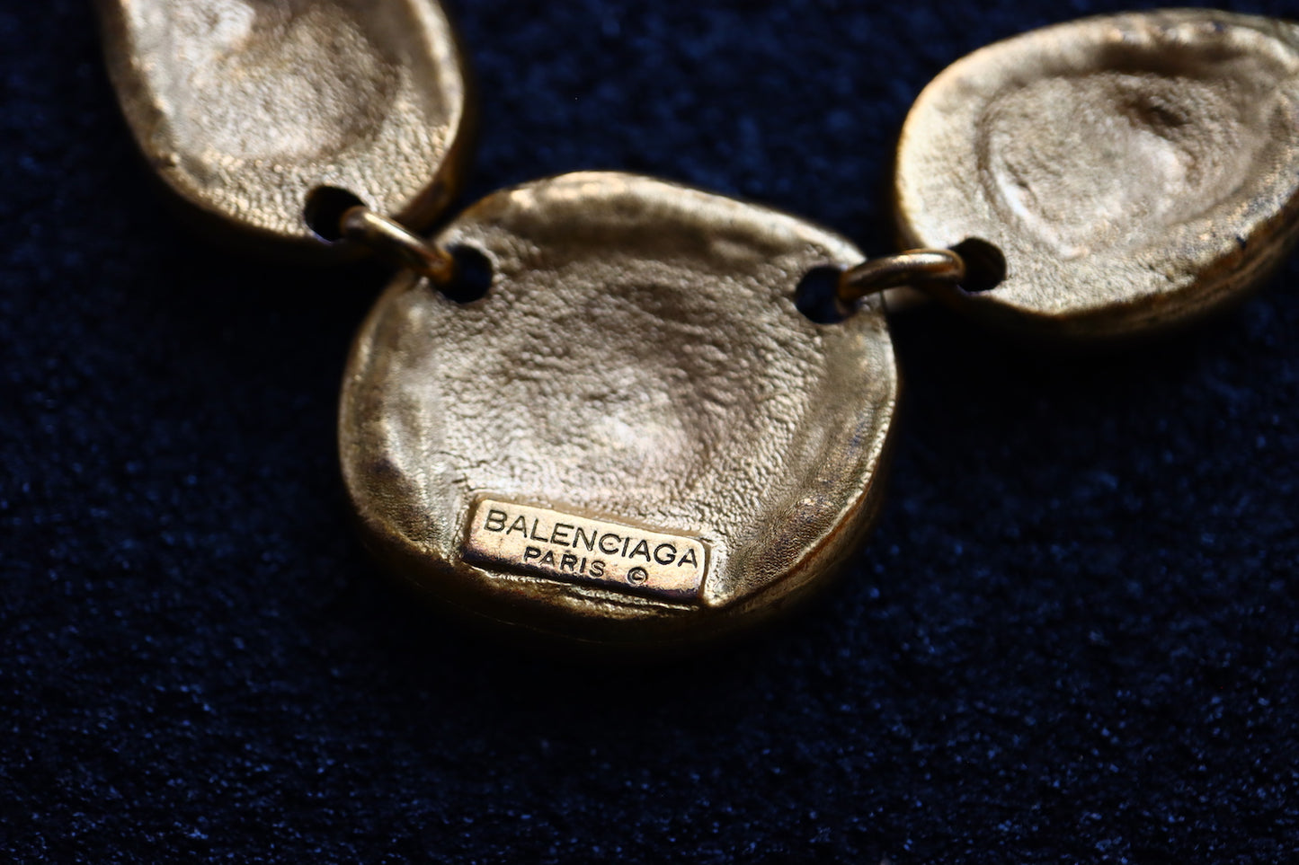 Vintage Balenciaga mutilcolour rhinestones gold-tone necklace