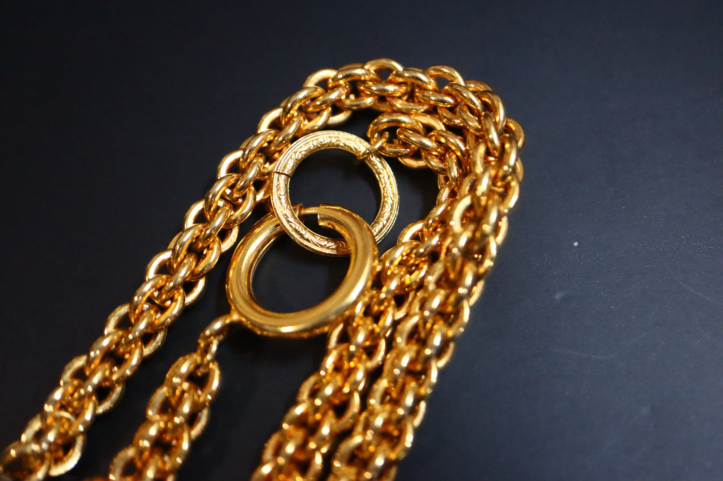 Vintage 1970s Chanel gold chain Pearls sautoir necklace