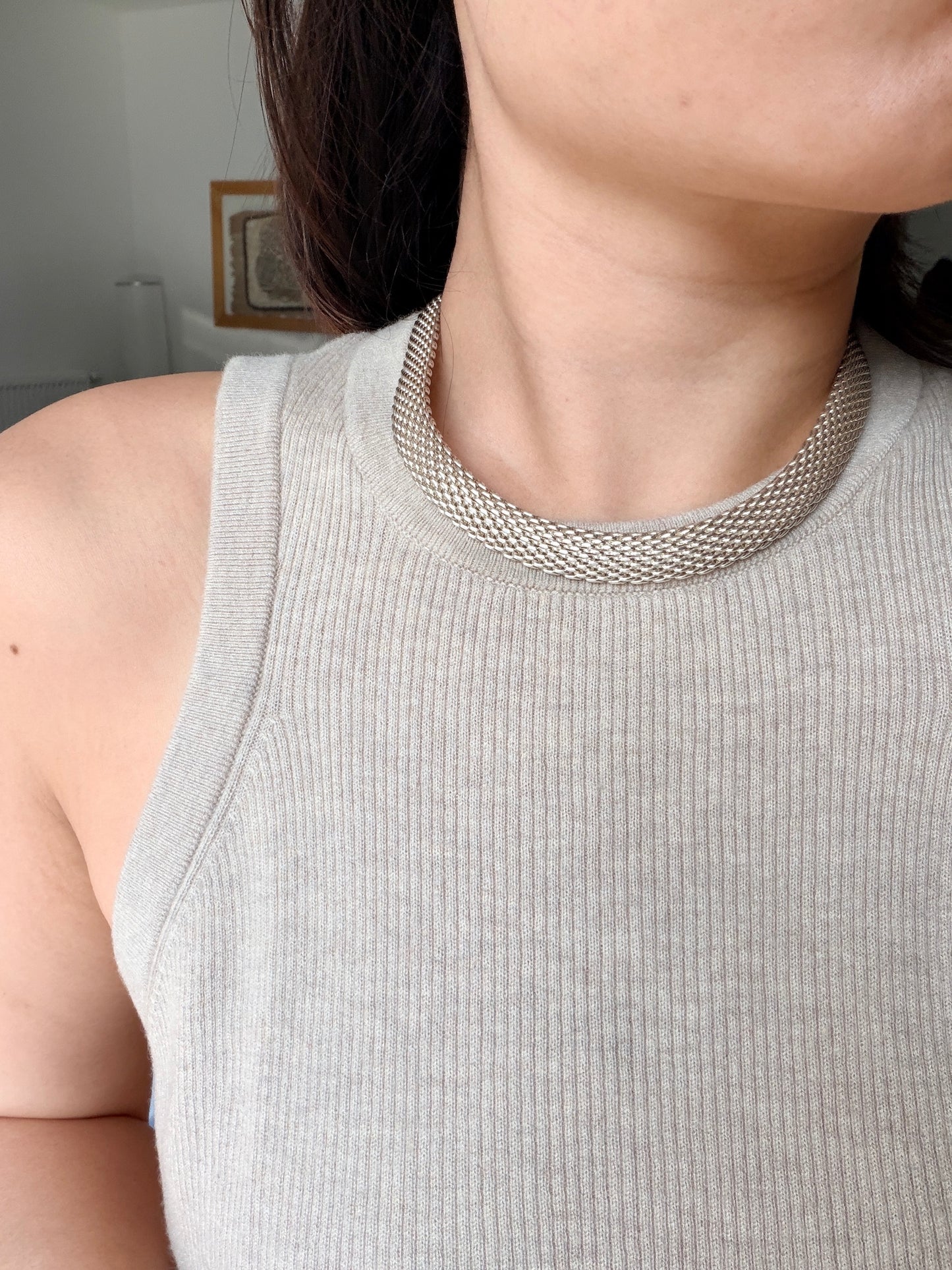 TIFFANY & CO Somerset Sterling Silver 925 Mesh Collar Necklace